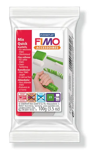STAEDTLER 8026 Fimo Modelliermasse - Mix Quick Knethilfe, ideal für kreative Bastelprojekte und Modellieren