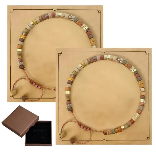 SUMCNU 2 Pcs Chakra Armband Echte Steine Edelstein Armband Damen Heilsteine Heilstein Arm-band Energiearmband Hilft Emotionen Zu Stabilisieren & Bringt Glück Geeignet Zum Verschenken Mit Geschenkbox