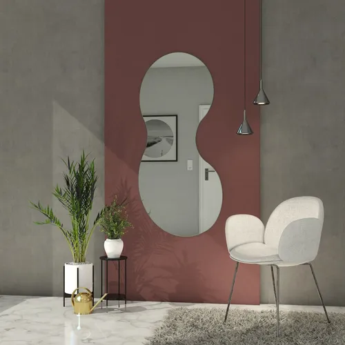 MySpiegel.de Tortolas Wandspiegel - Asymmetrischer Kristallspiegel 60 x 130 cm mit polierten Kanten, feuchtraumgeeignet und ideal für einen eleganten Touch in Ihrem Wohnraum.