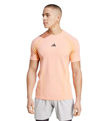 adidas Tennis Tshirt Pro Seamless Aeroready FreeLift (feuchtigkeitsabsorbierend) hellorange Herren, Größe: XL