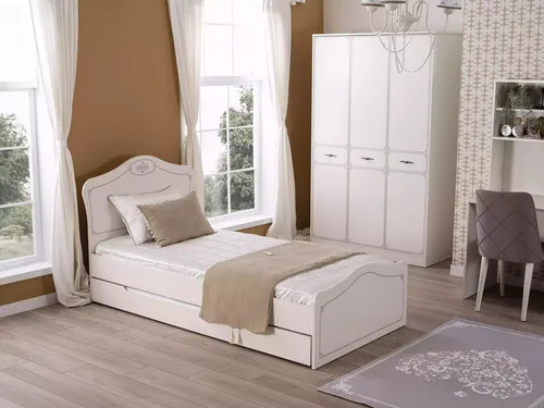 Ausziehbares Funktionsbett für Kinder in Weiß - Praktisches Ausziehbett aus Holzfurnier in Weiß, ideal für kleine Räume. Mit einer Liegefläche von ca. 100 x 200 cm bietet es flexiblen Schlafkomfort für Kinder und Jugendliche.