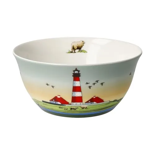 Goebel Scandic Home North Sea Lighthouse Schale Leuchtturm 2311 Porzellan - Stilvolle Schale aus hochwertigem Porzellan mit bezauberndem Leuchtturm-Motiv, ideal für dekorative Zwecke. Perfekt für den täglichen Einsatz oder als Geschenk.