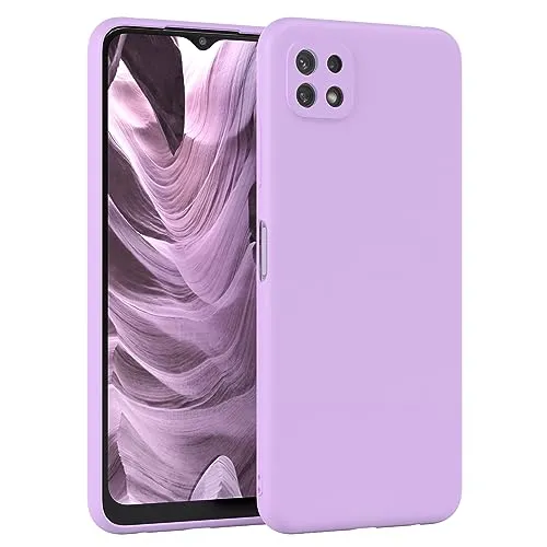 EAZY CASE - Silikonhülle für Samsung Galaxy A22 5G Hülle Silikon Case Lila weich stoßfeste Handyhülle Galaxy A22 5G Schutzhülle mit Kameraschutz Dünn Premium Schutz Cover TPU Phone Bumper in Violett