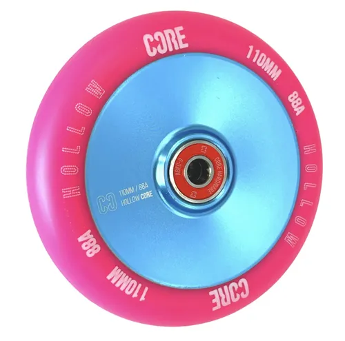 Core Hollow V2 Stunt-Scooter Ersatzrad 110mm - Cityroller & Kickboards – Hochwertige 110mm Rollen in Hellblau/Pink, ideal für Stunt-Scooter und langlebig für aufregende Fahrten.