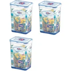 Lock & Lock HPL809 Nudel- und Lebensmittel-Vorratsdose, 1,3 l, 3 Stück - Babynahrung Aufbewahrung mit luftdichter Versiegelung für frische Lebensmittel und einfache Handhabung.