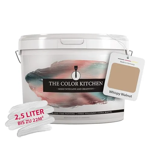 Livingwalls THE COLOR KITCHEN Universelle Wandfarbe in Braun - 2,5l Matte Innenfarbe - Farben: Die matte Wandfarbe in Braun sorgt für ein beruhigendes Ambiente und eignet sich ideal für Wohnräume und Büros. Hohe Deckkraft und einfache Anwendung für perfekte Ergebnisse.