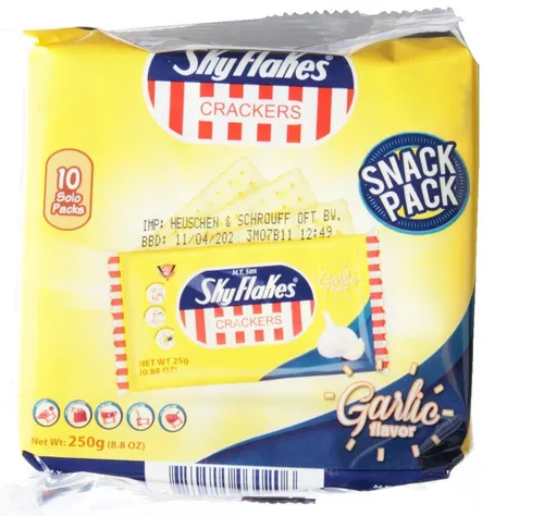 Sky Flakes Crackers Knoblauch 250g Philippinen 10 Packungen a 25g Weizen Kekse