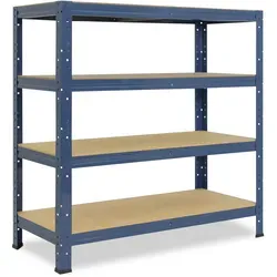 shelfplaza Schwerlastregal HOME, 90x60x30cm blau - Schwerlastregal für Keller, Garage und mehr mit 4 Böden, Tragkraft von bis zu 175 kg pro Boden, hohe Stabilität und Flexibilität, ideal für professionelle Ordnung.