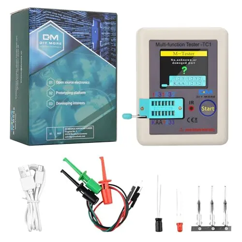 diymore LCR Transistor Tester Esr Meter Induktivität Kapazität LCR Meter Multifunktionstester TFT LCR-TC1 Transistor Tester für Diode Triode Kondensator Widerstand Transistor ESR NPN PNP