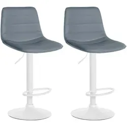 CLP Barhocker Lex 2er Set mit Kunstlederbezug, grau & mattes Metall - Barhocker Lex 2er Set mit Kunstlederbezug, bietet hohen Komfort und modernes Design. Höhenverstellbar, drehbar und ideal für jede Theke – perfekt für Wohnzimmer, Esszimmer oder Küche.