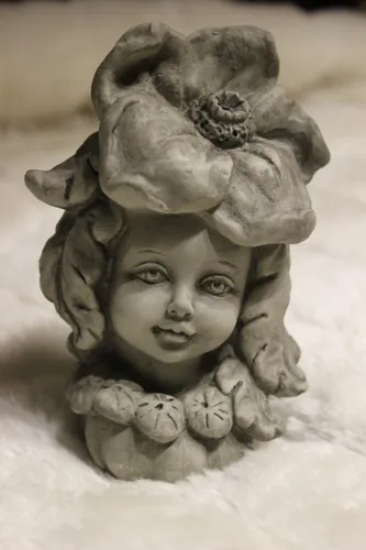 Blumenkind Mohn♥Stele♥Gartenfigur aus Polyresin♥Gartenelfe, ohne Stab