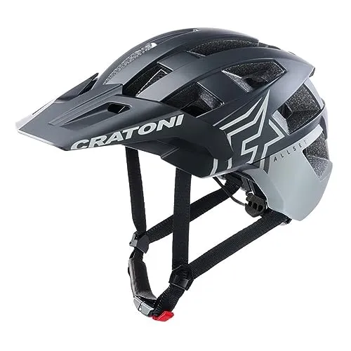 Cratoni Allset Pro Helm für Unisex Erwachsene – Schwarz/Grau Matt, Größe L - Fahrradhelm mit attraktivem Design, reflektierenden Elementen für erhöhte Sichtbarkeit und verstellbarem Schirm für optimalen Komfort.