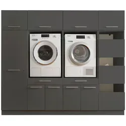 Laundreezy 2X Waschmaschinenschrank - TÜV-zertifiziert mit viel Stauraum - Bürostühle & mehr - Der moderne Waschmaschinenschrank bietet Platz für eine Waschmaschine und überzeugt mit Softclose-Türen sowie vielseitiger Erweiterbarkeit.