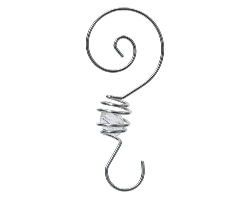 Kaemingk Christbaumschmuck, Kugelaufhänger Metall 6,7cm spiralförmig 18er Set Silber