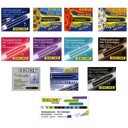 ONLINE Tintenpatronen kurz bunt farbig 6 Stück [Farbe wählbar]