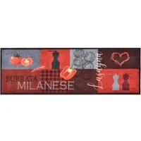 vidaXL Küchenteppich Waschbar Tomaten 60x300 cm - Teppich für Küche und Flur, maschinenwaschbar mit rutschfester Latexbasis. Hält warm, sicher und schützt vor Schmutz. Trendiger Tomaten-Aufdruck für frisches Ambiente.
