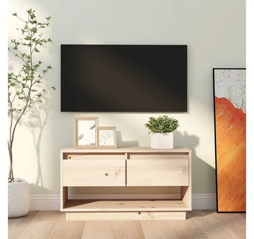 furnicato TV-Schrank aus massivem Kiefernholz 74x34x40 cm