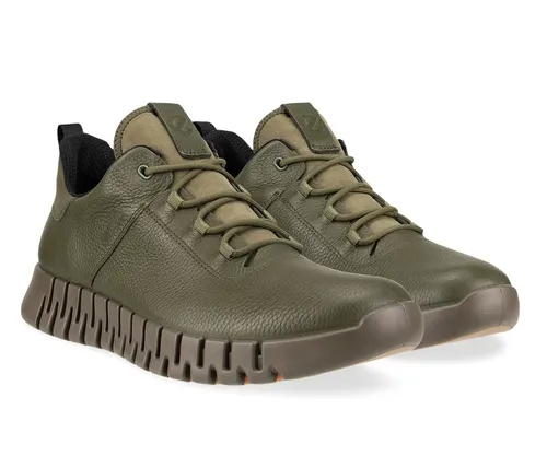 ECCO Sneaker Gruuv Lea GTX - Khakigrün Herren - Wanderschuhe mit wasserdichter GORE-TEX-Imprägnierung und innovativer Zwei-Wege-Flex-Gummisohle für optimalen Halt und Komfort. Ideal für aktive Lebensstile.