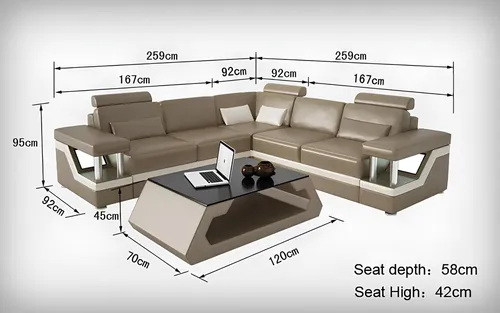Eckcouch Design Ecksofa L-Form mit Tisch in Rot - Moderne Eckcouch für bis zu 5 Personen, ideal für jedes Zimmer. Mit stilvollem Design und bequemer Polsterung für entspannte Stunden. Maße: 259 x 259 cm.