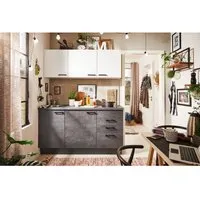 pino Küchenzeile 160 cm Beton Grafitgrau