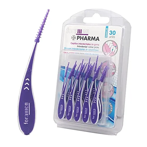 Interdentalbürsten aus Gummi · 30 Stück · Mit einem konischen und drahtlosen Design · Effektiv mit Zahnspangen · Tägliche Pflege und Hygiene
