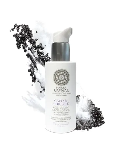 Natura Siberica Copenhagen Age‑Delay Face Lotion Caviar de Russie 200 ml – Anti‑Aging Gesichts‑Lotion mit schwarzem Kaviar | Reinigung, Feuchtigkeit & Haut‑Regeneration, glatter, strahlender Teint