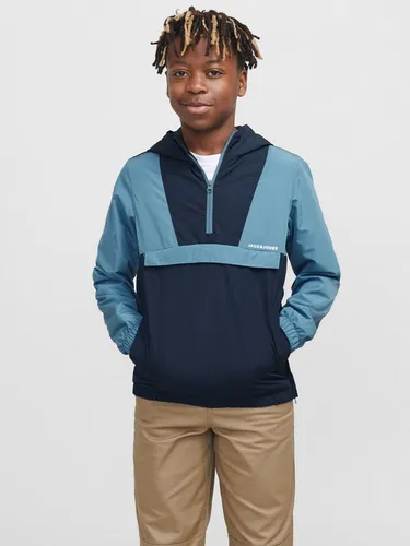 Jack & Jones Junior Windbreaker JJWINDBREAKER PACKABLE ANORAK JNR blau 140 (10J) - Funktionsjacken: Modischer und pflegeleichter Windbreaker mit packbarem Design, ideal für aktive Kids und wechselhaftes Wetter.