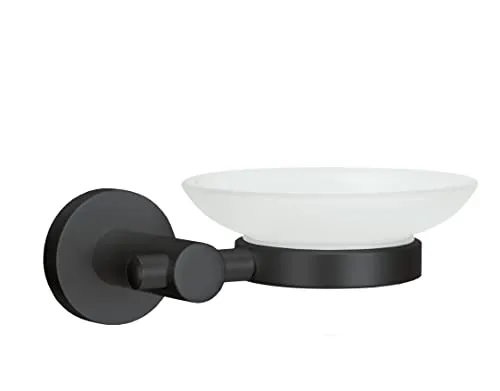 Kleine Wolke Wand-Seifenschale Apollo Nero, Wandaccessoire, Farbe Milky, Material: Aluminium, Glas