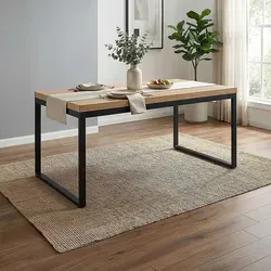 Homestyle4u Esstisch 160x90 cm Eiche Metall Schwarz – Moderner Esszimmertisch - Rechteckiger Esstisch im Industrial-Stil für bis zu 6 Personen. Pflegeleichte Oberfläche und verstellbare Füße garantieren Alltagstauglichkeit und einfachen Einsatz in jedem Wohnraum.