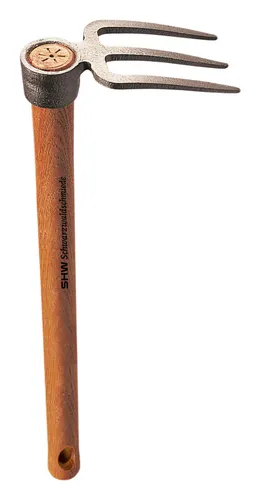 SHW Rex-Häckchen mit 3 Zinken - 40 cm lang - Robustes Gartenwerkzeug für effektives Lockern und Bearbeiten von Erde, ideal für Hobbygärtner und Profis.