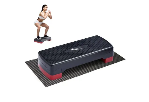 KM - Fit Stepper Fitness Stepper mit Anti-Rutsch-Matte - Stepper für effektives Ganzkörpertraining, höhenverstellbar in 2 Stufen und rutschfest, ideal für Home-Workouts.