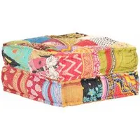 vidaXL Patchwork Sitzpouf - Sitzsäcke - Vielseitiger Sitzpouf mit weichem Stoff für höchsten Komfort, wandelbar in ein größeres Sofakissen, einzigartiges Flickwerk-Design.