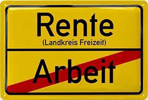 LANOLU Retro Blechschild Rente