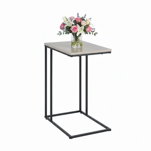 relaxdays C-Form Beistelltisch Schwarz-Grau - Praktischer Beistelltisch im C-Design für Wohnzimmer und Schlafzimmer. Ideal zum Unterschieben unter Sofa oder Bett, bietet er vielseitige Ablageflächen für Snacks, Bücher und Deko. Robuste Bauweise in modernem Industrial-Style.