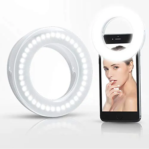 XINBAOHONG Selfie Ring Light Rechargeable Portable Clip-on Selfie Fill Light with 40 LED for…