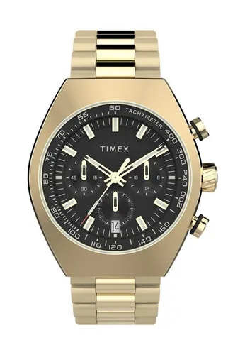 Timex Herren Chronograph Uhr Legacy mit Edelstahl Armband - Armbanduhren für Herren, inspiriert von den 70er Jahren, mit umfangreichen Funktionen wie Stoppuhr und Leuchtzeigern, ideal für stilbewusste Männer.