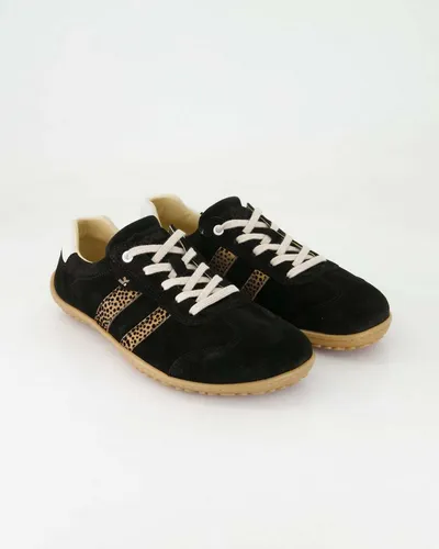KOEL Damenschuhe Barfuß Sneakers ILA Suede Black Leopardo - Größe 39 EU - Damen-Sneaker mit einzigartigem Leopardenmuster, ideal für bequemes Laufen und stilvolles Aussehen.
