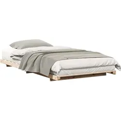 vidaXL Bodenbettgestell Braun 90 x 190 cm aus massivem Kiefernholz - Elegantes Bettgestell im Japandi-Stil, bietet stabile Unterstützung und eine gemütliche Atmosphäre. Ideal für kleine Schlafzimmer und pflegeleicht.