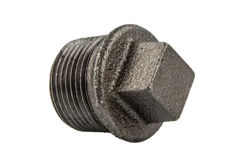 GEBO Gewindefitting Temperguss-Gewindefitting schwarz Stopfen, 1 1/2 Zoll