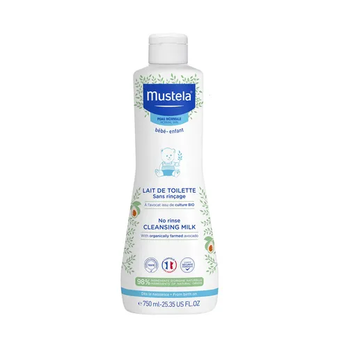 Mustela Reinigungscreme für trockene Haut 750ml - Hochwertiger Gesichtsreiniger für trockene Haut, dermatologisch getestet und frei von Parabenen. Erfrischt und pflegt die Haut sanft und effektiv.