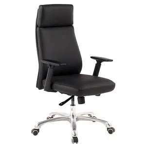 AMSTYLE Chefsessel SPM1.800, schwarz, Echt Leder - Bürostuhl mit elegantem Echt Lederbezug, höhenverstellbarer Sitz und maximaler Belastbarkeit von 120 kg für höchsten Komfort im Büro.