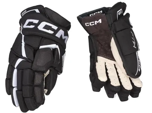 CCM Jetspeed FTW Handschuhe für Frauen, 13 Zoll, schwarz/weiß - Hochwertige Motorradhandschuhe für Damen in 13 Zoll, bieten optimalen Tragekomfort und Flexibilität beim Fahren.