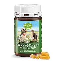 tierlieb Vitamin-B-Komplex für Hunde und Katzen - 48 g Ergänzungsfuttermittel mit B-Vitaminen, Biotin und Cholin