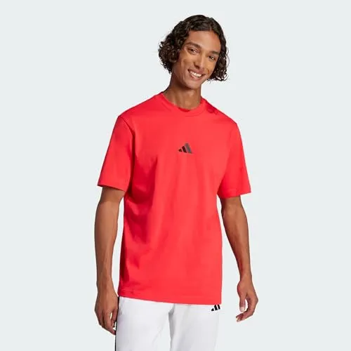 adidas Herren Essentials SMALL Logo Tee XXL in pink von adidas