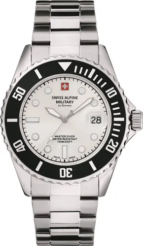Swiss Alpine Military Quarzuhr 7053 silberfarben - Herrenuhren, präziser Quarz-Antrieb und bis 10 bar wasserdicht, ideal für den aktiven Lebensstil.