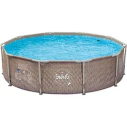Frame Pool 366 x 91 cm Rattan Dark Design