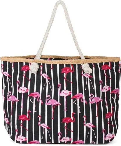 Produktbild styleBREAKER XXL Strandtasche mit Flamingo Print