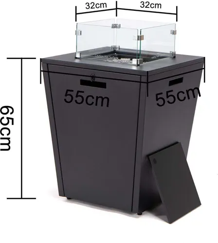 Luxus Gas Feuerschale Feuerkorb Feuerstelle +Abdeckung +Gasschlauch Modell 2024 a