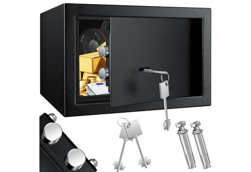 KESSER Möbeltresor mit Doppelbartschloss - Tresor für sicheren Schutz Ihrer Wertsachen, mit 4 mm dicker Stahltür und Doppelbolzenverriegelung, ideal für Zuhause oder Büro.