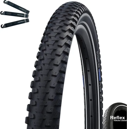 Schwalbe Marathon Plus MTB Performance E-50 Fahrradreifen Schwarz/Reflex 60-584 (27,5 x 2,35) inkl. maxxi4you Reifenheber 1 x
